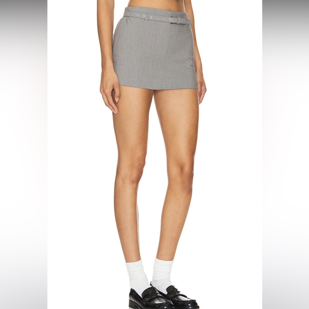 Lovers + Friends Gray Mini Skirt with Belt